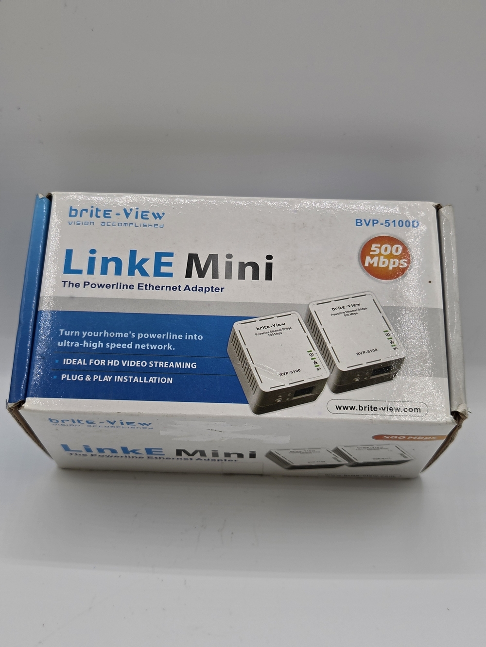LinkE Mini Powerline Ethernet Adapter - White/Black